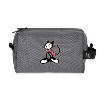 Happy The Cat MEDITATION - Recycelte Kulturtasche - Anthrazit - Vorne