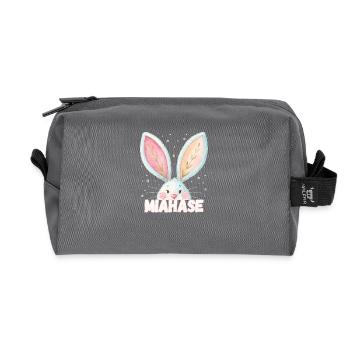 Nom Mia Lapin Miahase Nom de l’animal - Trousse de toilette en tissu recyclé - anthracite - Devant