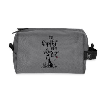 You make me happy - Recycelte Kulturtasche - Anthrazit - Vorne