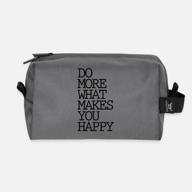 Do more what makes you happy - Recycelte Kulturtasche - Anthrazit