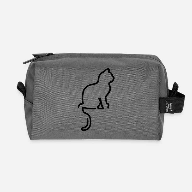 Katzen - Recycelte Kulturtasche - Anthrazit
