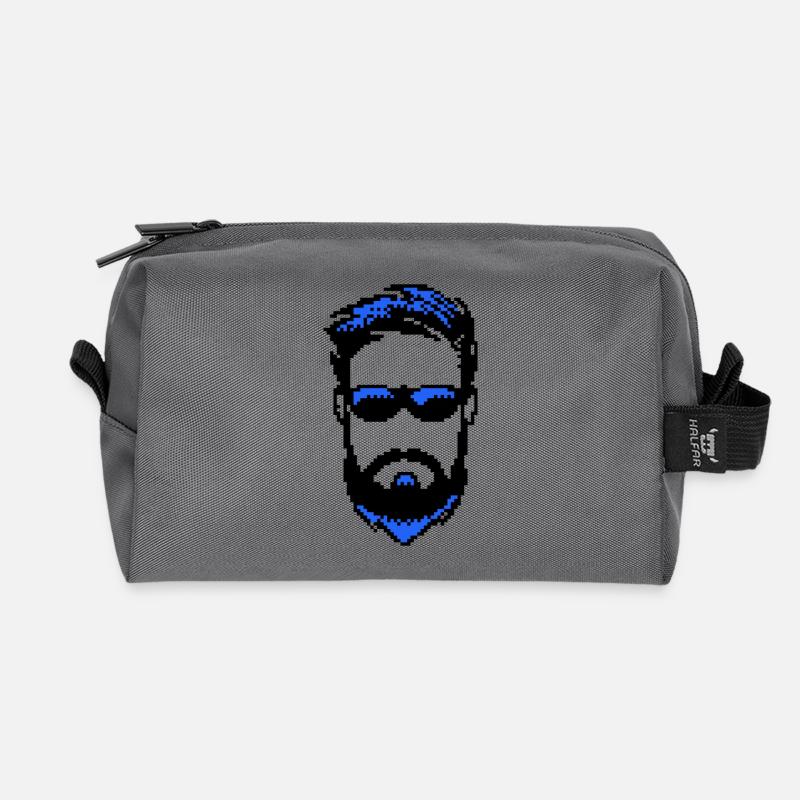 Beard Wearer Masculinity Beard Goat's Beard - Recycled Toiletry Zip Bag - anthracite