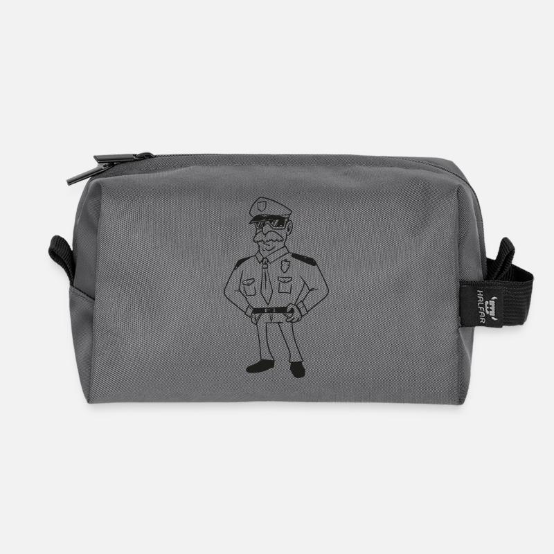 Policeman - Recycled Toiletry Zip Bag - anthracite