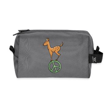 Peace Symbol Fawn - Recycled Toiletry Zip Bag - anthracite - Front