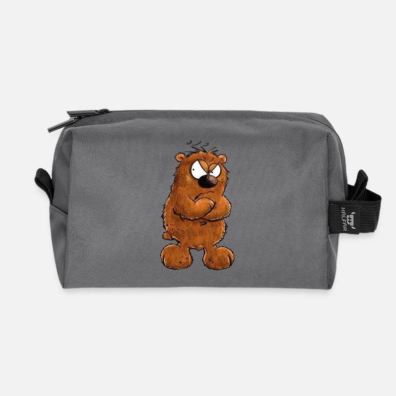 Muffeliger Brauner Bär I Nö Nein Statement - Recycelte Kulturtasche - Anthrazit