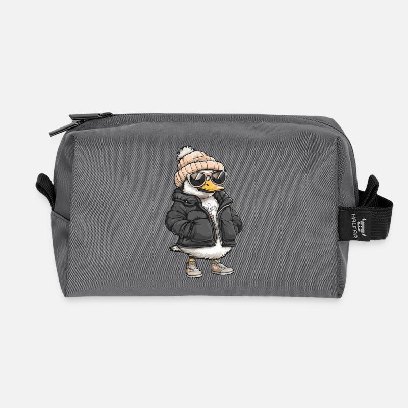 Gans Winter - Recycelte Kulturtasche - Anthrazit