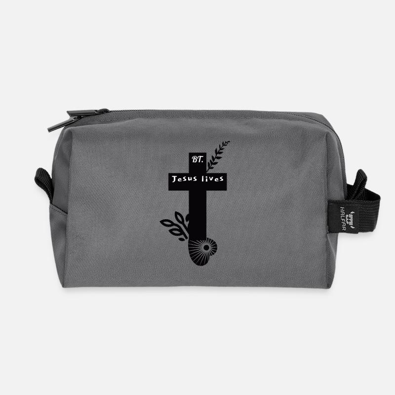BT. - Jesus lives - Recycelte Kulturtasche - Anthrazit