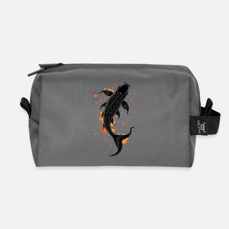 Koi-Fisch-Kalligraphie - Recycelte Kulturtasche - Anthrazit