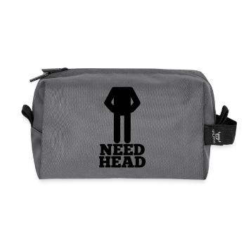 need head - Recycled Toiletry Zip Bag - anthracite - Front