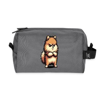 Spitz nain de Poméranie Spitz Porte-Spitz nain Spitz - Trousse de toilette en tissu recyclé - anthracite - Devant