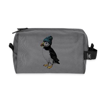 Macareux d’hiver - Trousse de toilette en tissu recyclé - anthracite - Devant