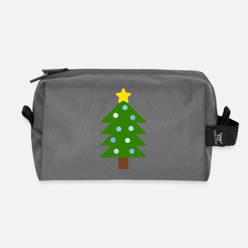 Festlicher Kiefern-Weihnachtsbaum - Recycelte Kulturtasche - Anthrazit