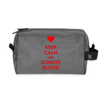 Keep Calm and Donate Blood - Recycled Toiletry Zip Bag - anthracite - Front