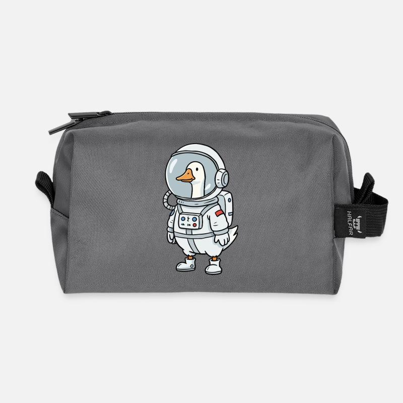 Astronaute de l’Oie de l’Espace - Trousse de toilette en tissu recyclé - anthracite