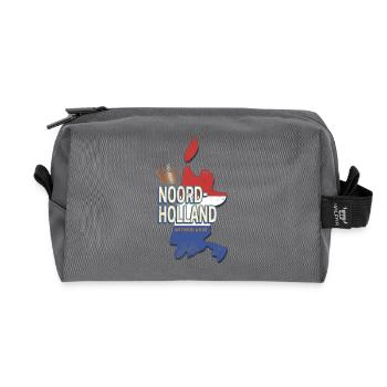 Carte des Pays-Bas de Hollande Souvenir Hollande - Trousse de toilette en tissu recyclé - anthracite - Devant