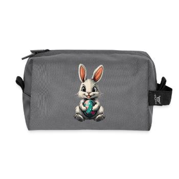 Bunny Easter Rabbit Easter Egg Cute - Recycled Toiletry Zip Bag - anthracite - Front