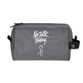 No Talk Today - Recycled Toiletry Zip Bag - anthracite - Front