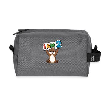 I'm 2 years second birthday - Recycled Toiletry Zip Bag - anthracite - Front