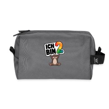 Ich bin 2 Jahre zweiter Geburtstag - Recycelte Kulturtasche - Anthrazit - Vorne