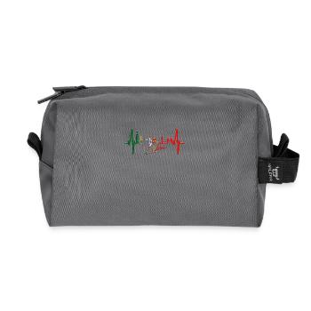 Lissabon Skyline Herzschlag Portugal I Love Lisboa - Recycelte Kulturtasche - Anthrazit - Vorne