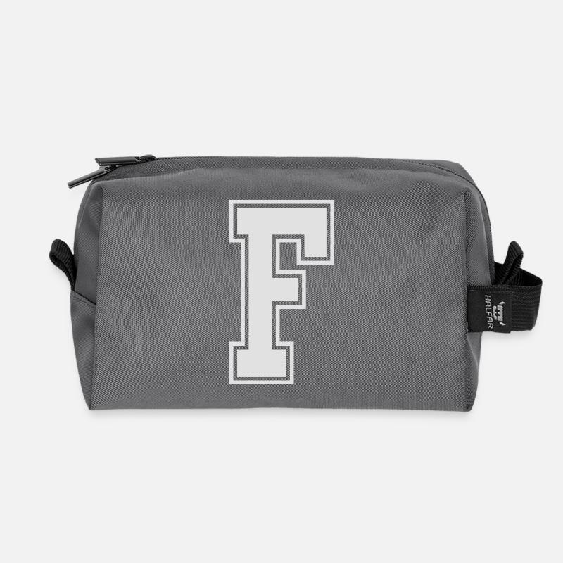 Buchstabe F - Recycelte Kulturtasche - Anthrazit