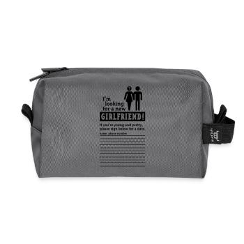 Cherche une amie (hétéro) - Trousse de toilette en tissu recyclé - anthracite - Devant