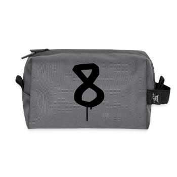 Graffiti: 8 - Recycled Toiletry Zip Bag - anthracite - Front