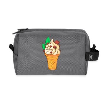 Eis Speiseeis Eiskrem Eiscreme Kugeleis Eisbecher - Recycelte Kulturtasche - Anthrazit - Vorne