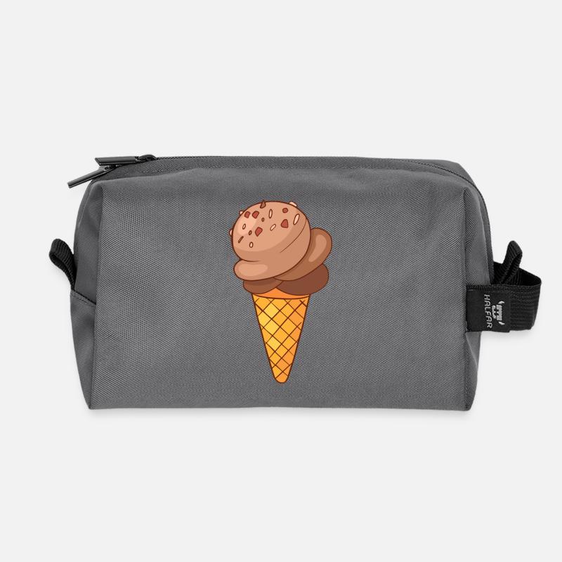 Eis Speiseeis Eiskrem Eiscreme Kugeleis Eisbecher - Recycelte Kulturtasche - Anthrazit