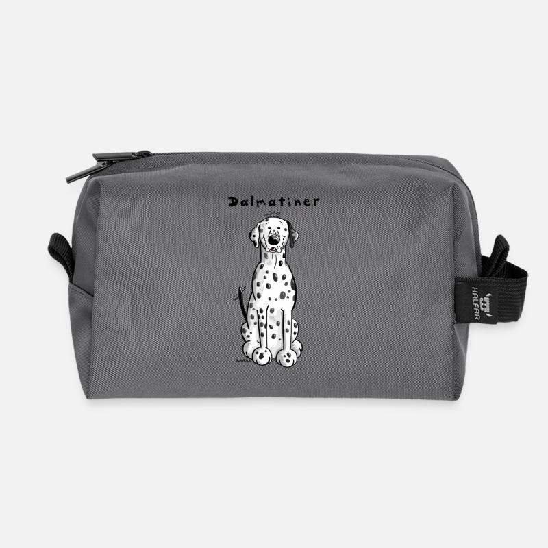 Knuffiger Dalmatiner - Recycelte Kulturtasche - Anthrazit