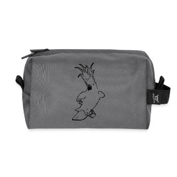 Cacatoès mignon - Trousse de toilette en tissu recyclé - anthracite - Devant