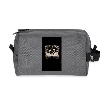 Cygnes élégants - Trousse de toilette en tissu recyclé - anthracite - Devant