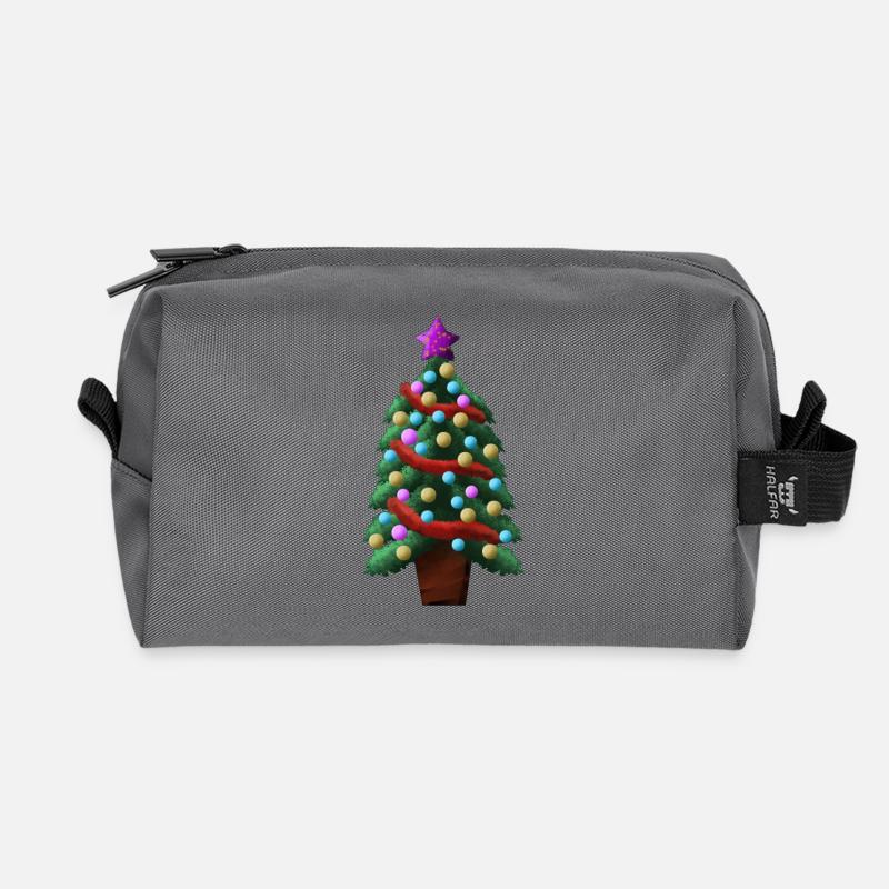 Christbaumaufkleber mit Kugeln - Recycelte Kulturtasche - Anthrazit