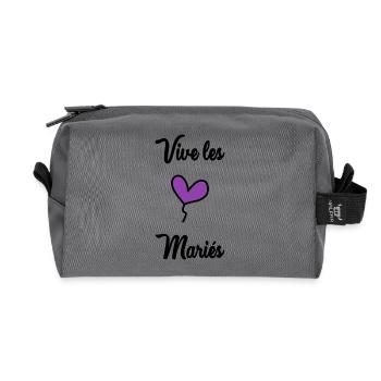 LONG LIVE THE BRIDE AND GROOM - Recycled Toiletry Zip Bag - anthracite - Front