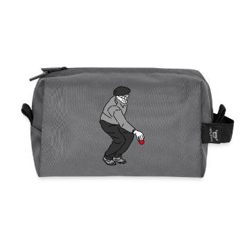 Petanque Player Right-Handed - Recycled Toiletry Zip Bag - anthracite - Front