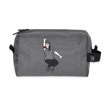 Right-handed petanque player - Recycled Toiletry Zip Bag - anthracite - Front