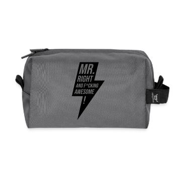 Mr Right Junggeselle Design Geschenk - Recycelte Kulturtasche - Anthrazit - Vorne