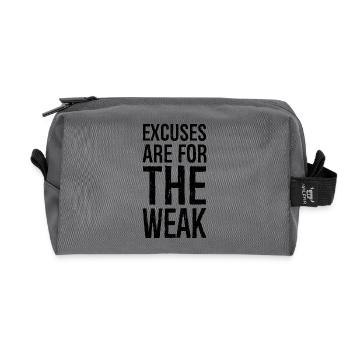 excuses are for the weak - Recycled Toiletry Zip Bag - anthracite - Front
