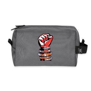 Le pouvoir au peuple - Fist Pump - Trousse de toilette en tissu recyclé - anthracite - Devant