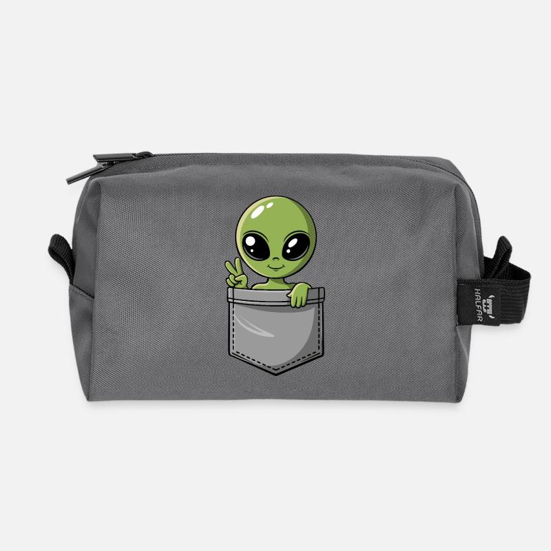 Taschen-Aliens – Kleiner Besucher - Recycelte Kulturtasche - Anthrazit