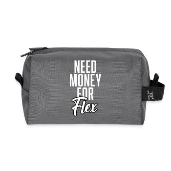 Need Money For Flex - Recycelte Kulturtasche - Anthrazit - Vorne
