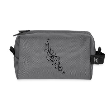 Florales Ornament Blume Tribal Design - Recycelte Kulturtasche - Anthrazit - Vorne