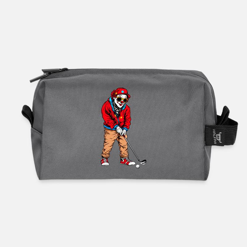 Golf Clowns - Recycled Toiletry Zip Bag - anthracite