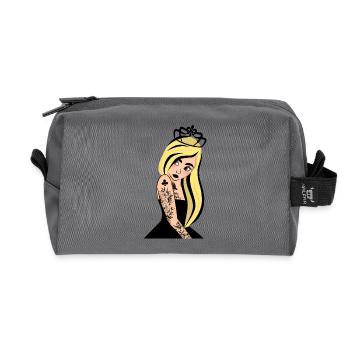 Punk Klee Dame - Recycelte Kulturtasche - Anthrazit - Vorne