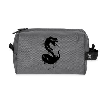 Serpent noir avec de l’encre qui goutte - Trousse de toilette en tissu recyclé - anthracite - Devant