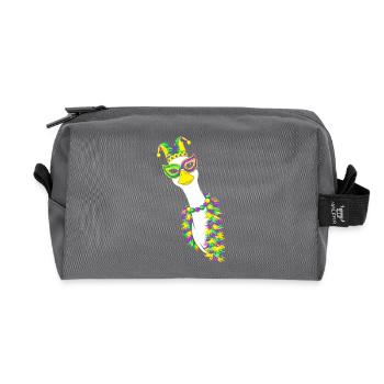 Karneval Vogel Maske - Recycelte Kulturtasche - Anthrazit - Vorne