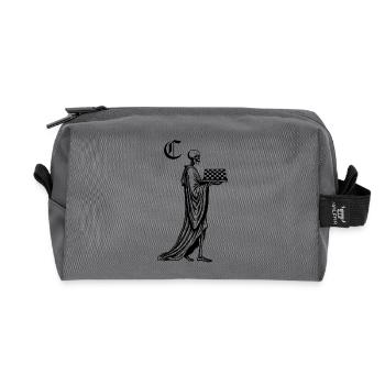 squelette avec échiquier - Trousse de toilette en tissu recyclé - anthracite - Devant