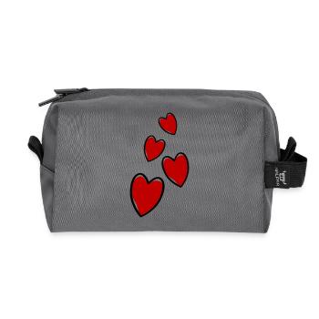 Herzen Symbol - Recycelte Kulturtasche - Anthrazit - Vorne