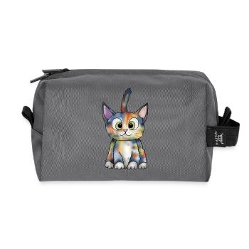 buntes_Kaetzchen - Recycelte Kulturtasche - Anthrazit - Vorne