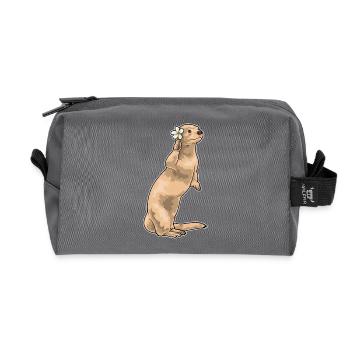 Plumeria de la loutre - Trousse de toilette en tissu recyclé - anthracite - Devant